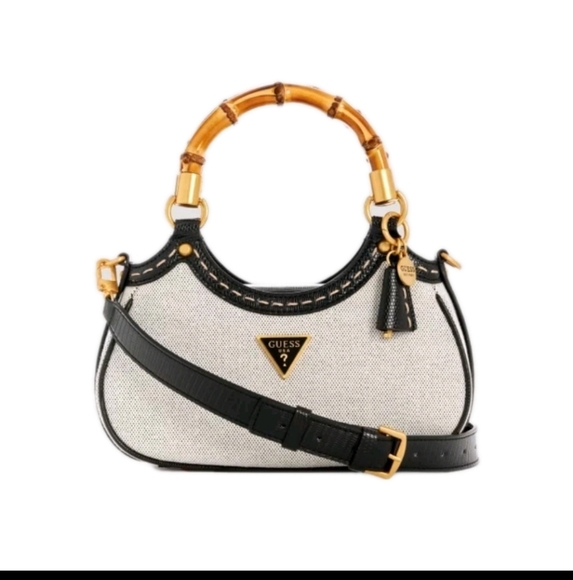 Guess Cream And Black Zabry Mini Satchel - Picture 1 of 15